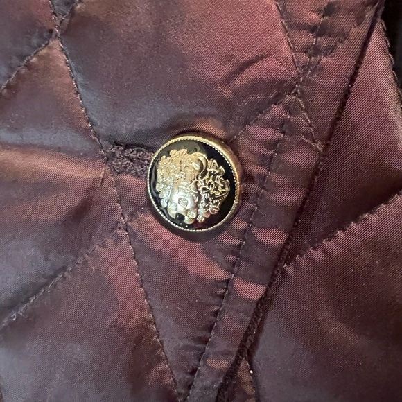 Vince Camuto Purple Satin and Velvet Quilted Jacket with High Collar Size Medium - Picture 5 of 12